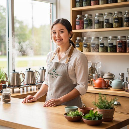 Pohár forró tea gőzölgő, mellette gyógynövények és fűszerek.
